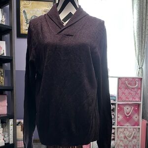 Marc Anthony Men’s  Shawl Collar Lucury blend slim fit Sweater - Dark Plum M